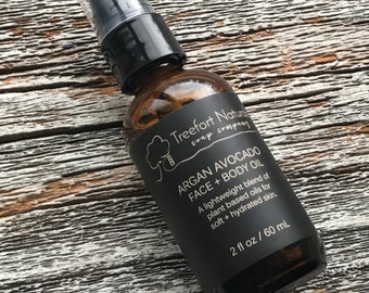 Argan Avocado Face + Body Oil, moisturizing oil, natural skincare, face serum