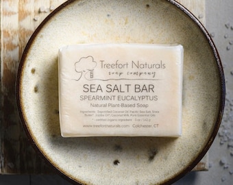 Sea Salt Soap - Handmade Natural Cold Process soap, Salt bar, Plant-based coconut milk soap