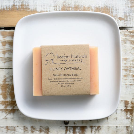 Handmade Honey Oatmeal Soap: Natural Coconut Milk Soap, Lemony Lavender Scent