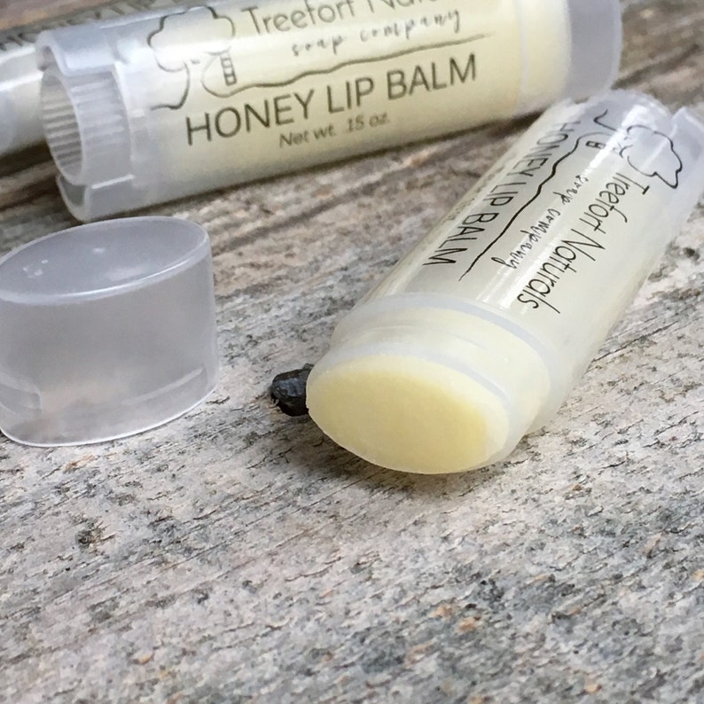 Honey Lip Balm All Natural, made with local honey & beeswax image 1