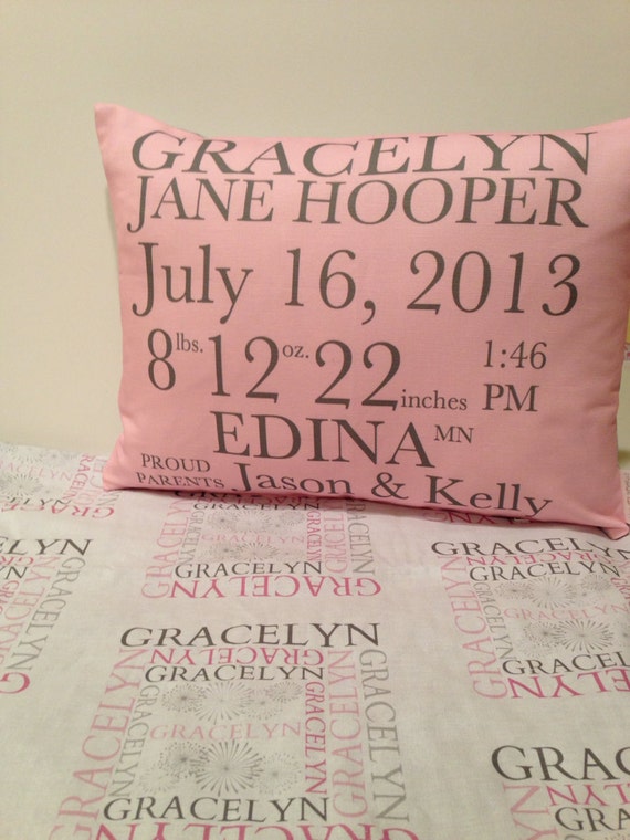 personalized baby pillow and blanket