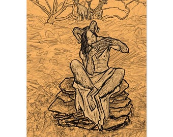 The god Pan in the Ardoisières Park - art print - series on Angers - 2 sizes available