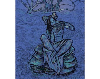 The god Pan in the Ardoisières Park - art print - series on Angers - 2 sizes available