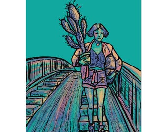 De Cactus en Mathilda - 2 formaten - Kunstprint - Angers -