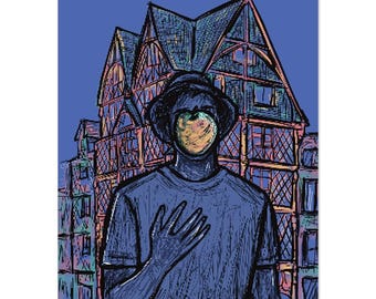 Adam's House, kunstprint in Angers, verkrijgbaar in 2 formaten.