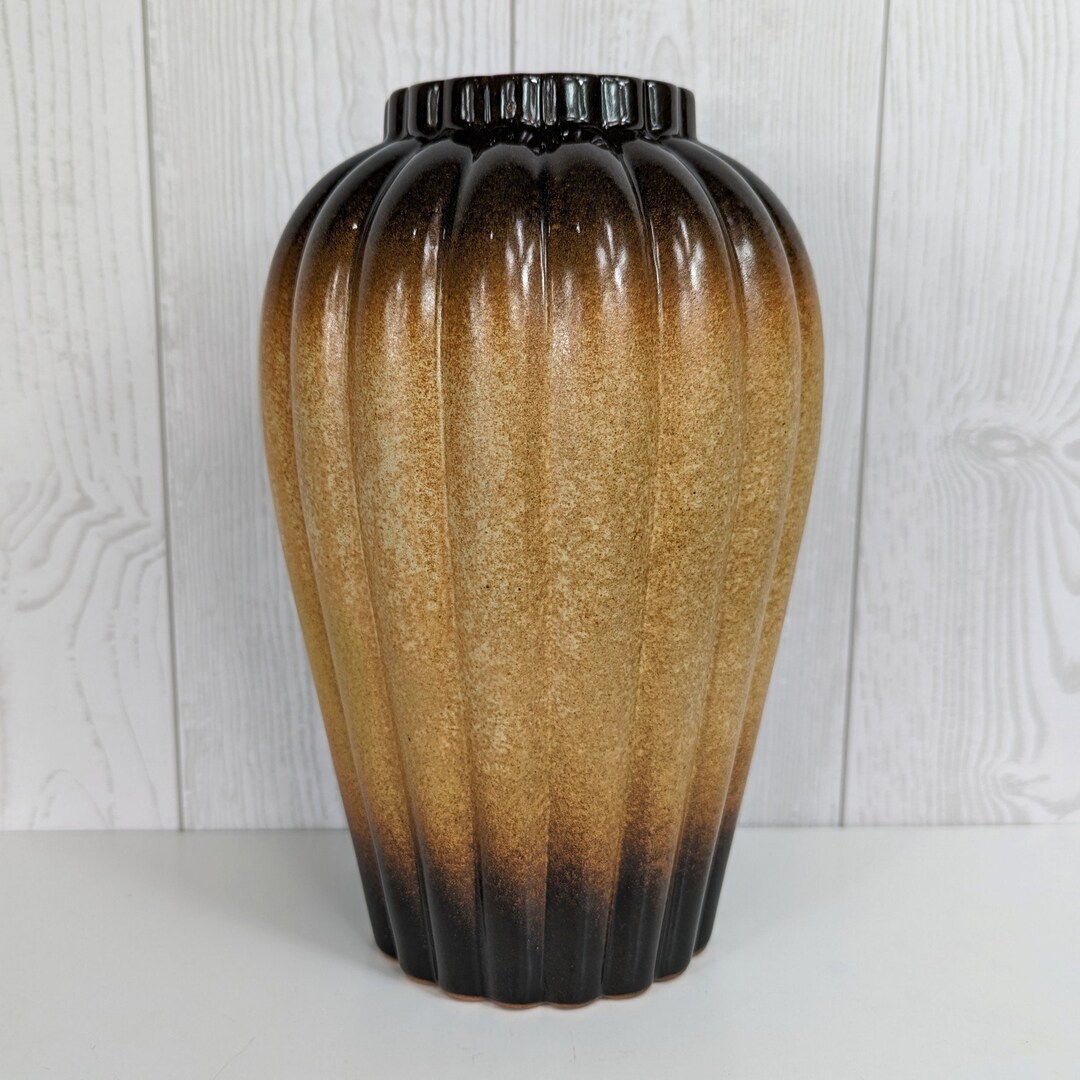 Vintage Pottery Craft Vase, Mid Century Modern, USA, Brown Etsy