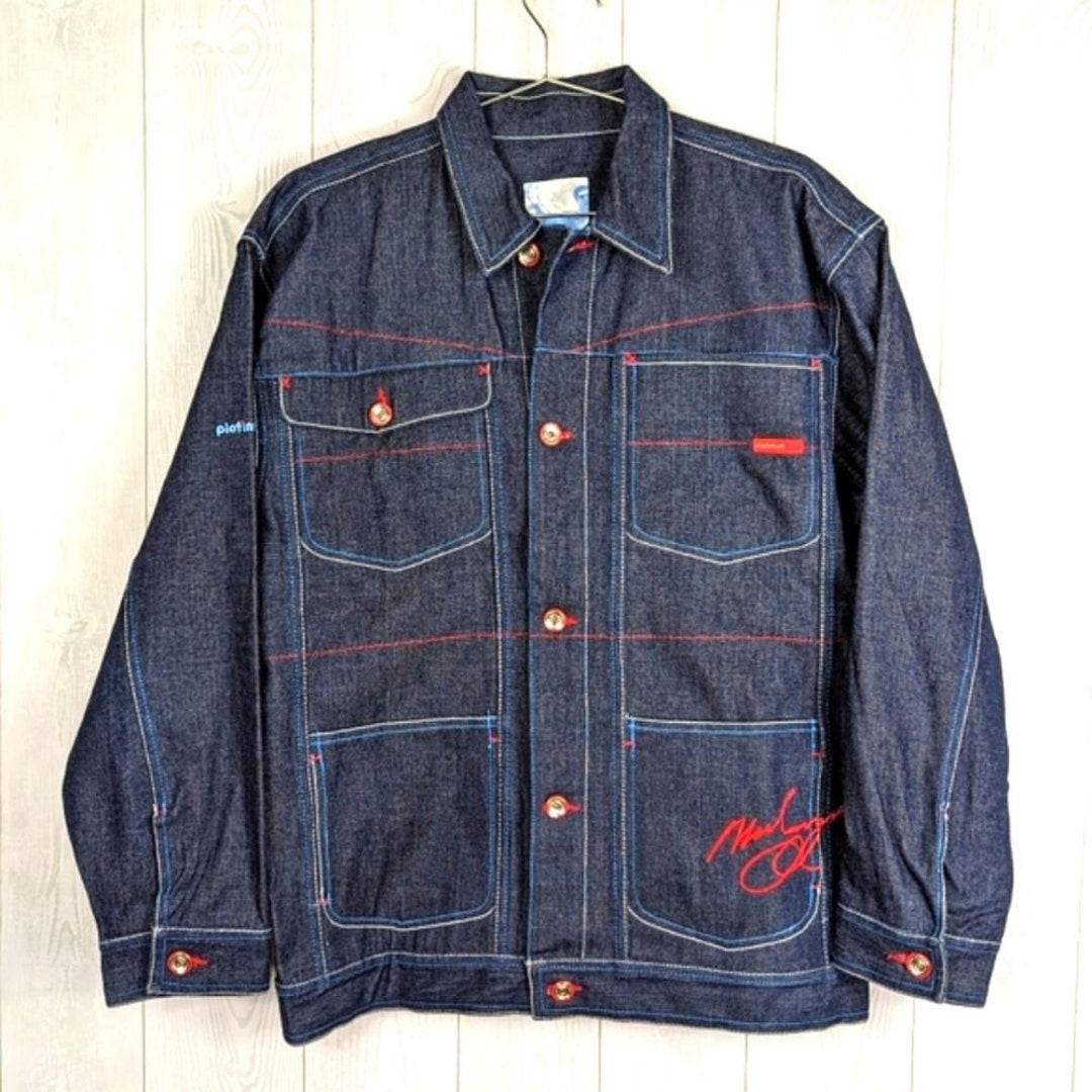 Vintage Platinum Fubu Muhammad Ali Jean Jacket Men's Size Vintage Platinum Fubu Muhammad Ali Jean Jacket Men's Size