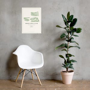 Mines Golf Course Map Poster | Sage Fill 18x24 Grand Rapids Golf Wall Art