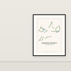 Harbor Shores Golf Course Map Print, Jack Nicklaus Design, 18x24 Michigan Golf Wall Art image 2