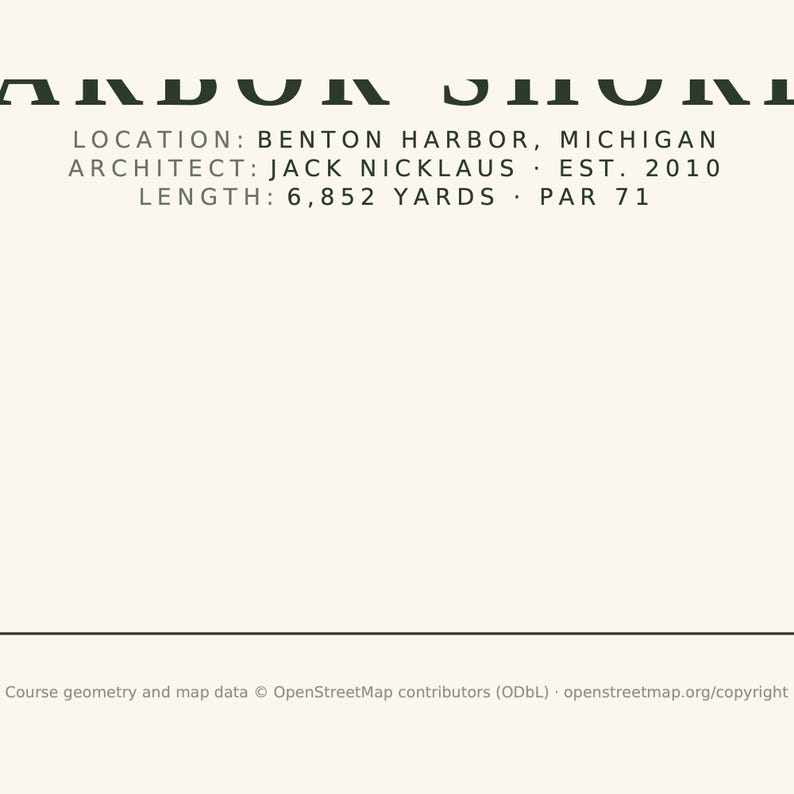 Harbor Shores Golf Course Map Print, Jack Nicklaus Design, 18x24 Michigan Golf Wall Art image 5
