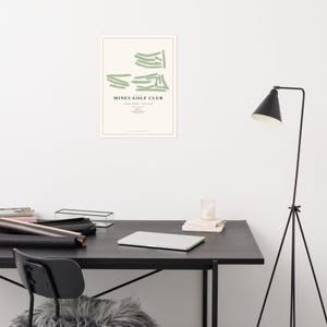 Mines Golf Course Map Poster | Sage Fill 18x24 Grand Rapids Golf Wall Art
