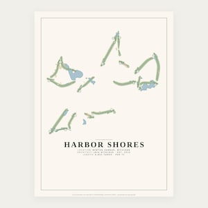 Harbor Shores Golf Course Map Print, Jack Nicklaus Design, 18x24 Michigan Golf Wall Art image 1