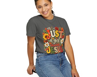 Comfort Colors Praising Jesus T-shirt | Floral Faith Christian Tee