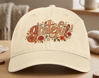Floral Grateful Hat | Comfort Colors Christian Cap