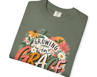 Comfort Colors Grace T-shirt | Floral Faith Christian Tee
