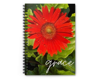 Grace Spiral Notebook | Original Floral Photography | Christian Faith Notebook