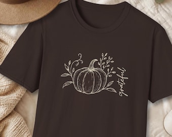 Fall Pumpkin Christian T-Shirt | Grateful Faith Tee