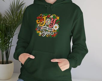 Joy Looks Good on You Hoodie | Christian Floral Faith Sweatshirt