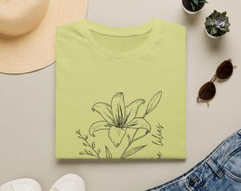 Consider the Lilies Christian T-Shirt | Matthew 6:28 Floral Faith Tee