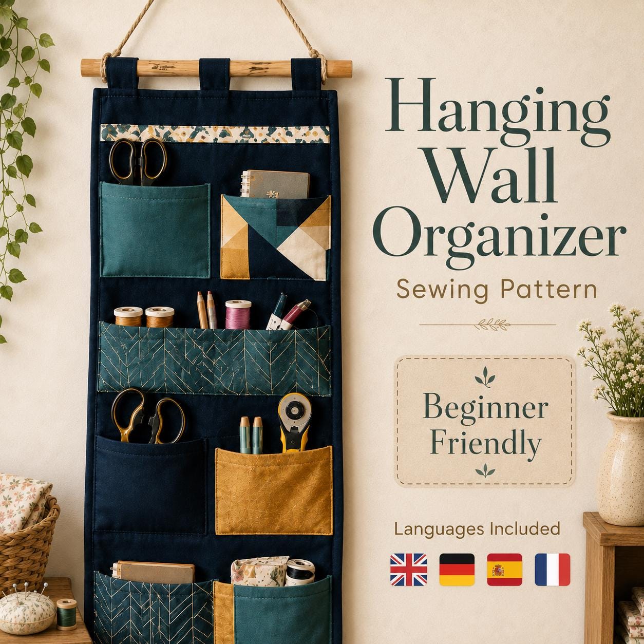 Fabric wall organizer