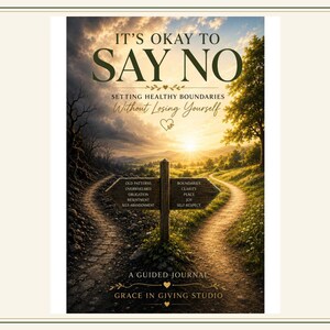 It's Okay to Say No Guided Boundary Journal, Self Reflection Workbook, Personal Growth Journal, Printable Digital Download