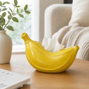 Keramische Bananen-Taschentuchbox – Lustiger Serviettenhalter für Küche, Wohnzimmer & Wohnaccessoires