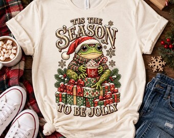 Christmas Frog, Funny Frog PNG, Frog PNG, Frog Shirt, Frog Meme, Trending Funny Frog PNG, Frog Stickers, Knit Frog, Funny Frog Tee