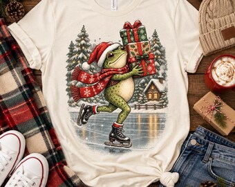Christmas Frog, Funny Frog PNG, Frog PNG, Frog Shirt, Frog Meme, Trending Funny Frog PNG, Frog Stickers, Knit Frog, Funny Frog Tee