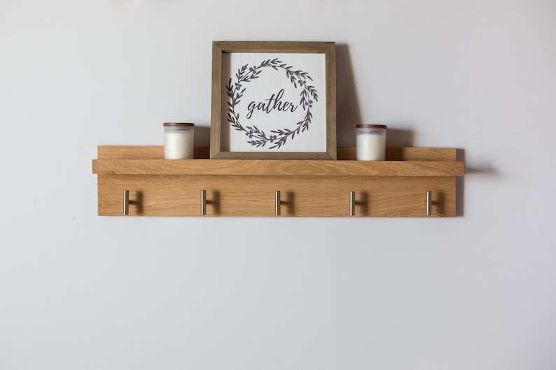 Solid White Oak Coat Rack Wall Mount Coat Rack Entryway Etsy