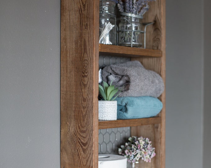 Farmhouse Bathroom Shelf Bathroom Storage Barn Wood Shelf Etsy