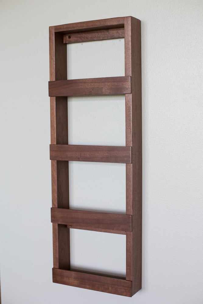 Solid Walnut Spice Rack Four Shelf Long & Narrow Spice Rack Etsy