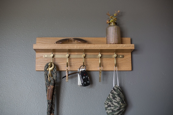Crestone Solid Wood Wall Organizer with Key Hooks