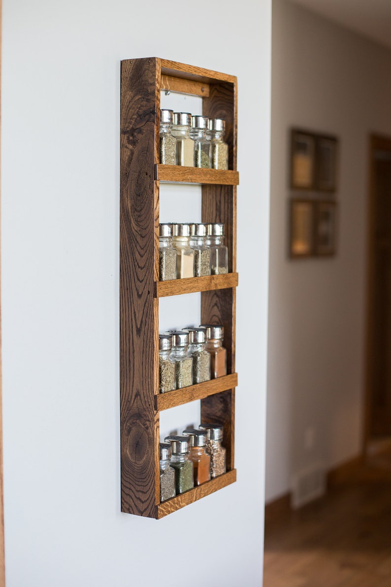 Reclaimed Wood Spice Rack Long & Narrow Spice Rack Barn Wood Etsy