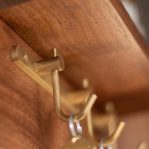 Solid Walnut Entryway Organizer: Mail Holder and Key Rack image 6