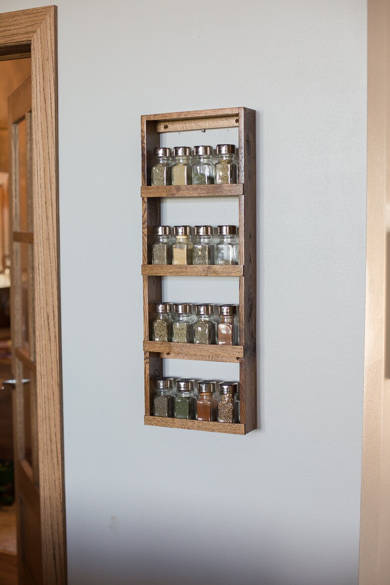 Reclaimed Wood Spice Rack Long & Narrow Spice Rack Barn Wood Etsy