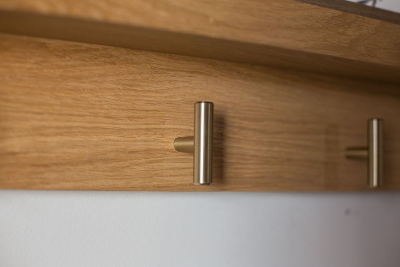 Solid White Oak Coat Rack Wall Mount Coat Rack Entryway Etsy