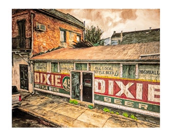 New Orleans Art, Dixie Beer Sign, Bywater Art, New Orleans Bar, Old Dixie Beer, New Orleans Lounge, NOLA Art, Bywater, KORPITA
