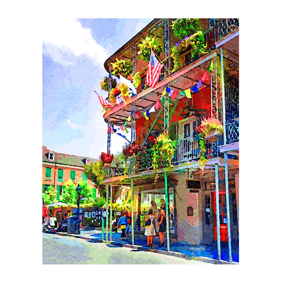 French Quarter Art New Orleans Art French Quarter Scene - Etsy