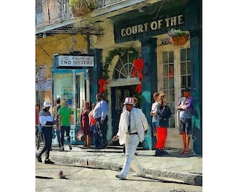 New Orleans Art, Street Performer, French Quarter Scene, French Quarter Character, Nola Art, NOLA Print, French Quarter Art, KORPITA