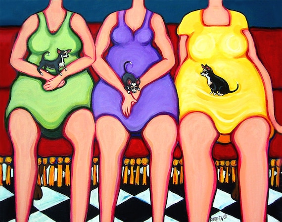 Chihuahua Art, Women and Chihuahua, Funny Dog Art, Fat Women, Chihuahua Painting, Chihuahua Humor, Black White Chihuahua, Chiwawa, KORPITA