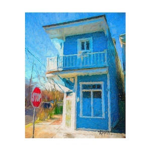New Orleans Art, Blue House, New Orleans House, Funky House, Colorful Houses, Nola Art, Shotgun House, New Orleans Decor, KORPITA