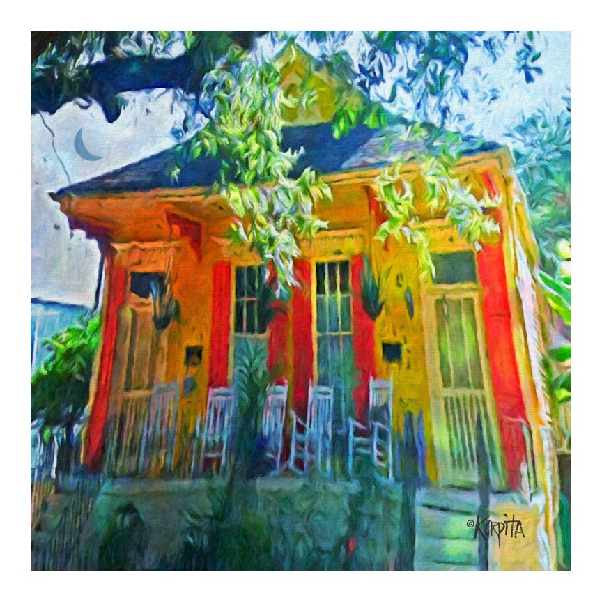 NOLA Art, New Orleans House, House Portrait, Colorful Houses