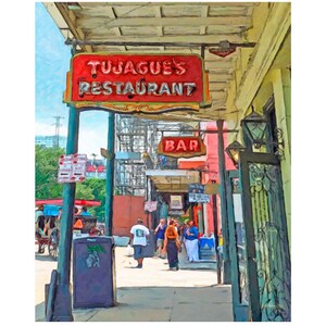 Tujagues Restaurant, New Orleans Art, NOLA Art, French Quarter Scene, Old Restaurant NOLA, Colorful Sign Print, French Quarter Art, KORPITA