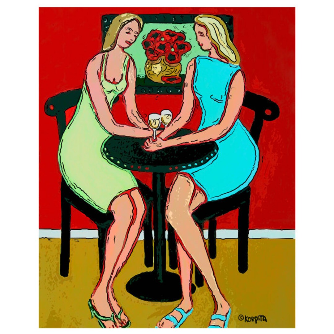 Wine Art Girlfriend Art Gift for Girlfriend Friendship Etsy