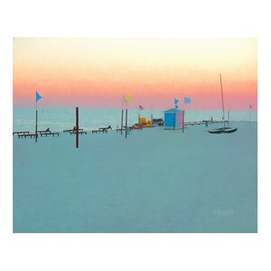 Sunset Print, Pastel Beach Art, Seascape, Seashore Art, Gulf Coast, Coastal Art, Pastel Beach, Beach Wall Art, Beach House Decor, Korpita