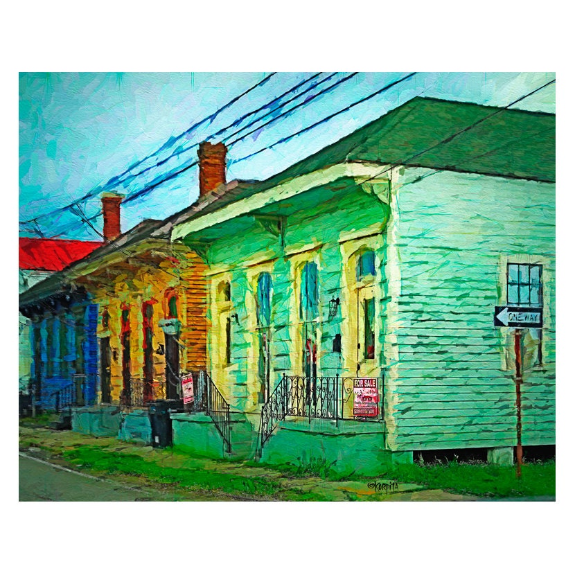 New Orleans Art, Bywater House Art, Colorful Houses, New Orleans