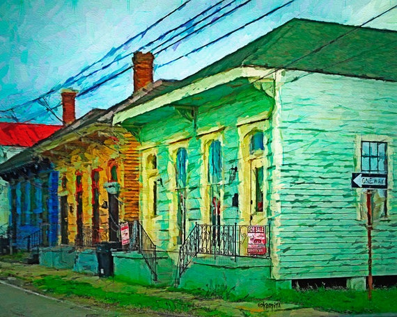 New Orleans Art, Bywater House Art, Colorful Houses, New Orleans