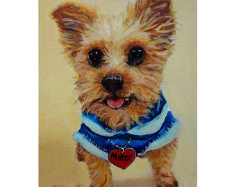 Yorkie Art, Yorkie Portrait, Pet Portrait, Dog Art, Dog portrait, Yorkshire Terrier Art, Yorkie Painting, Mississippi Artist, KORPITA