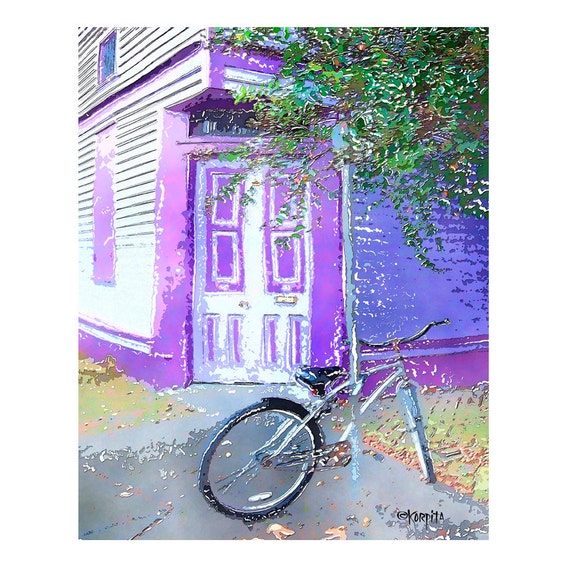 Arte de Nueva Orleans Casa Púrpura Impresión de Nueva | Etsy