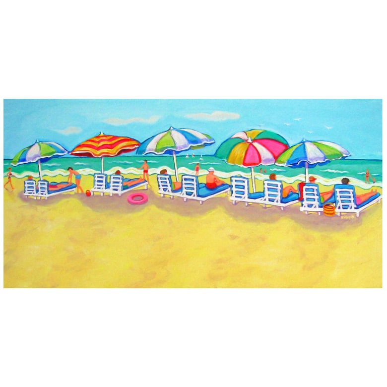 Prints Home Décor KORPITA Seascape Seashore Art Beach Cabanas Art Beach